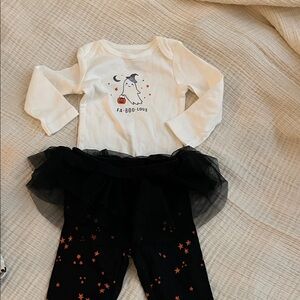 Carter's White and Black Halloween Kids Matching Set